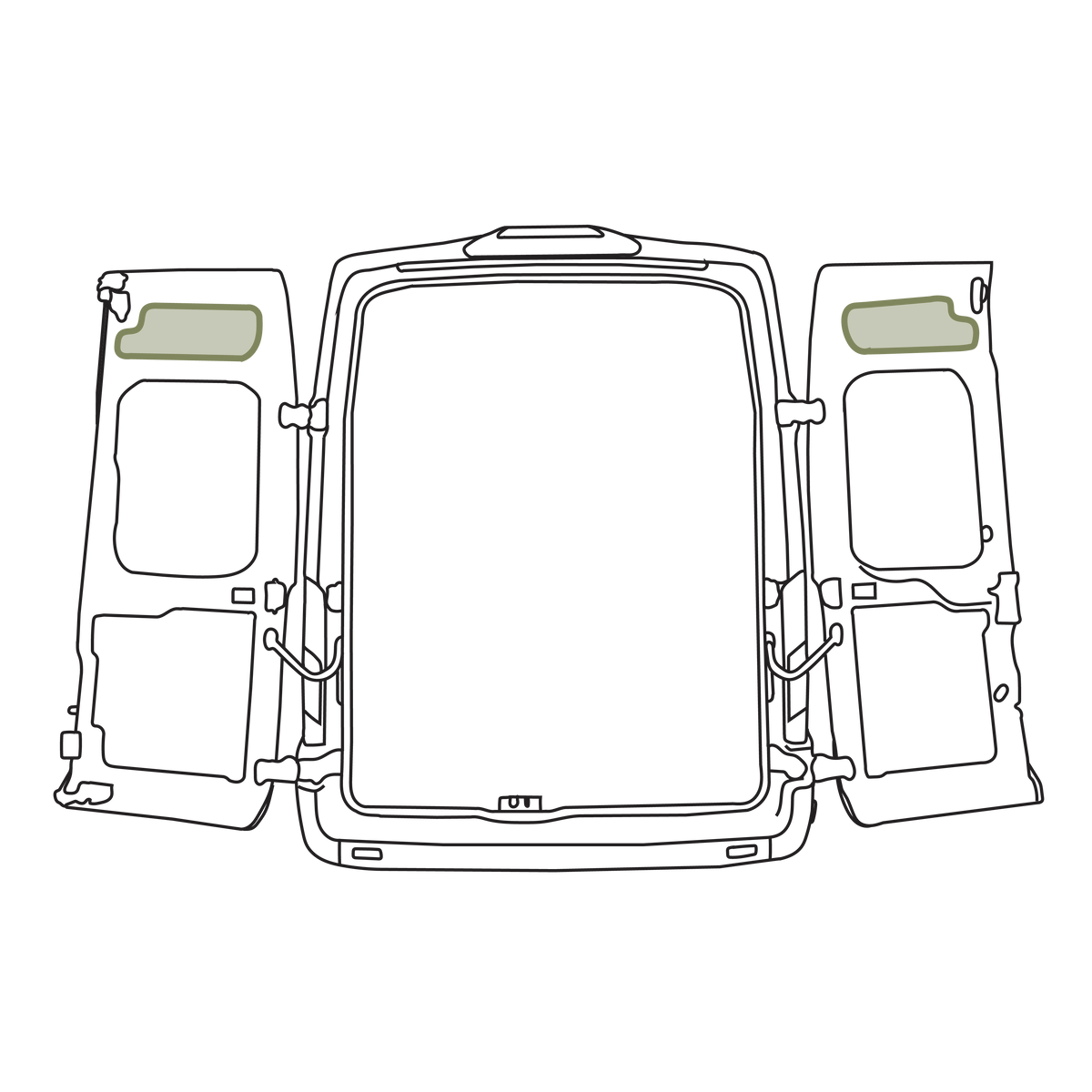 Ford Transit Upper Rear Door Storage Panels (Pair)