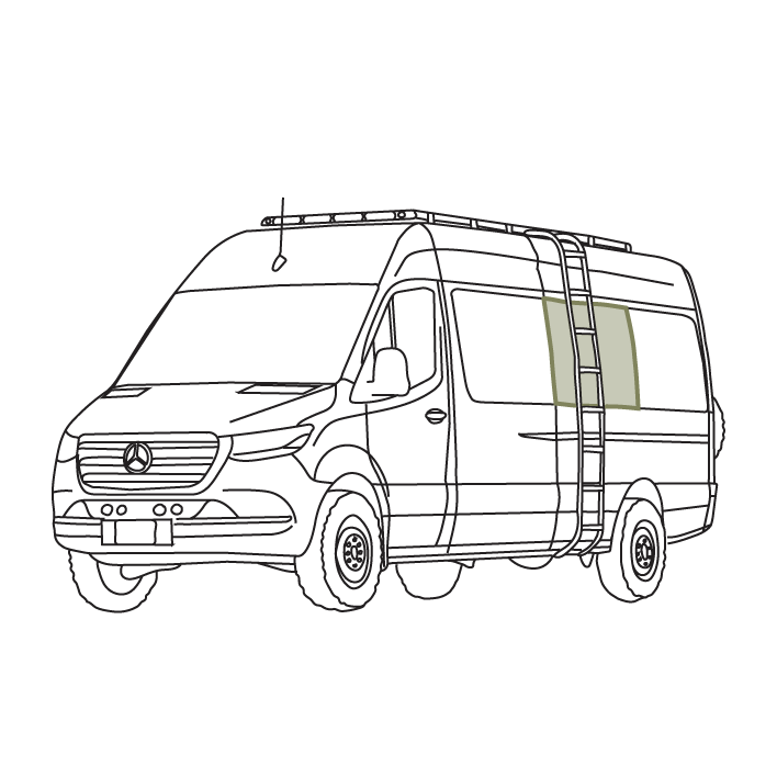 Mercedes Sprinter Stealth Passenger Van Middle Window Covers