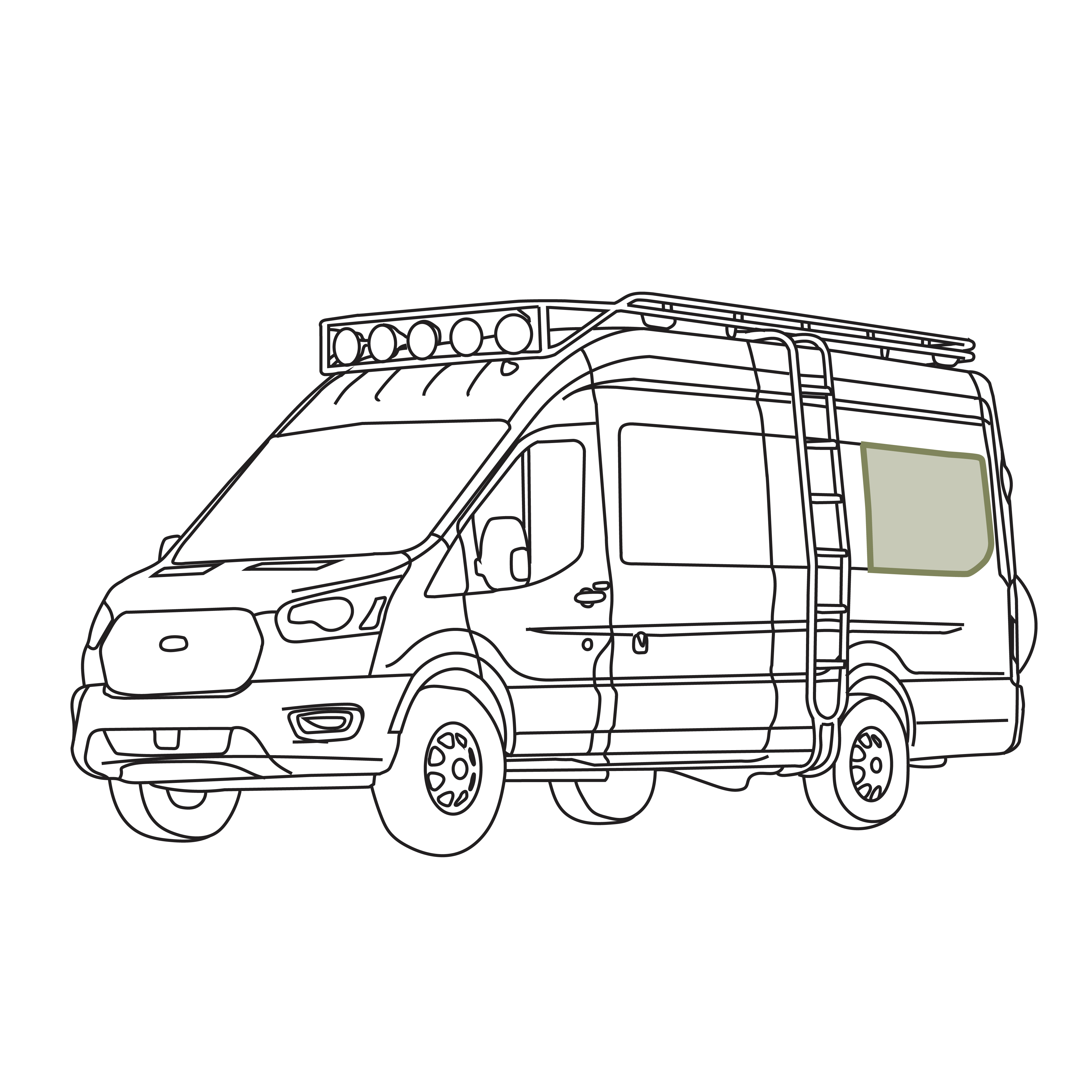 Ford Transit Stealth Rear Qtr Window Cover (Factory Plastic Trim)