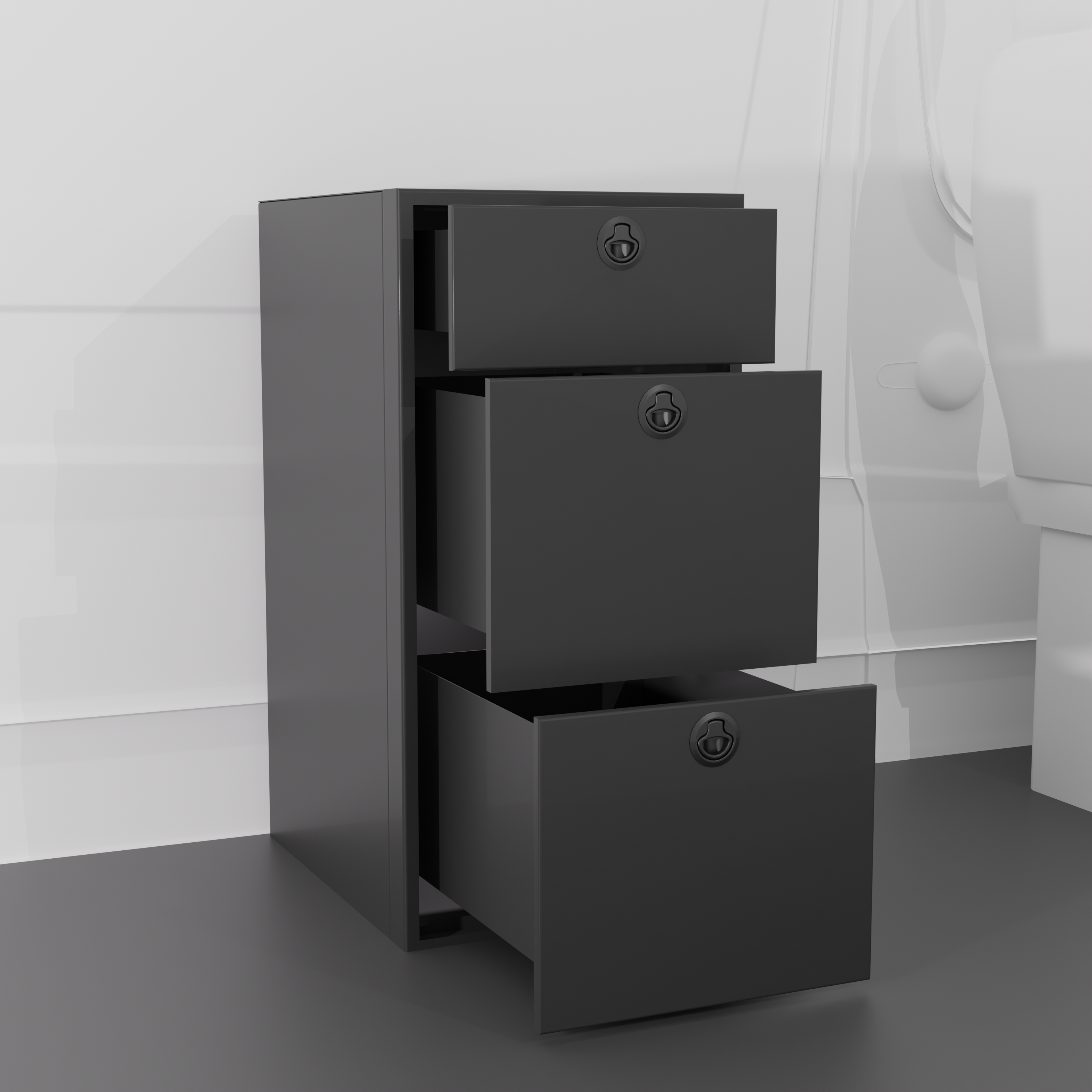 18" Three Drawer Base Cabinet