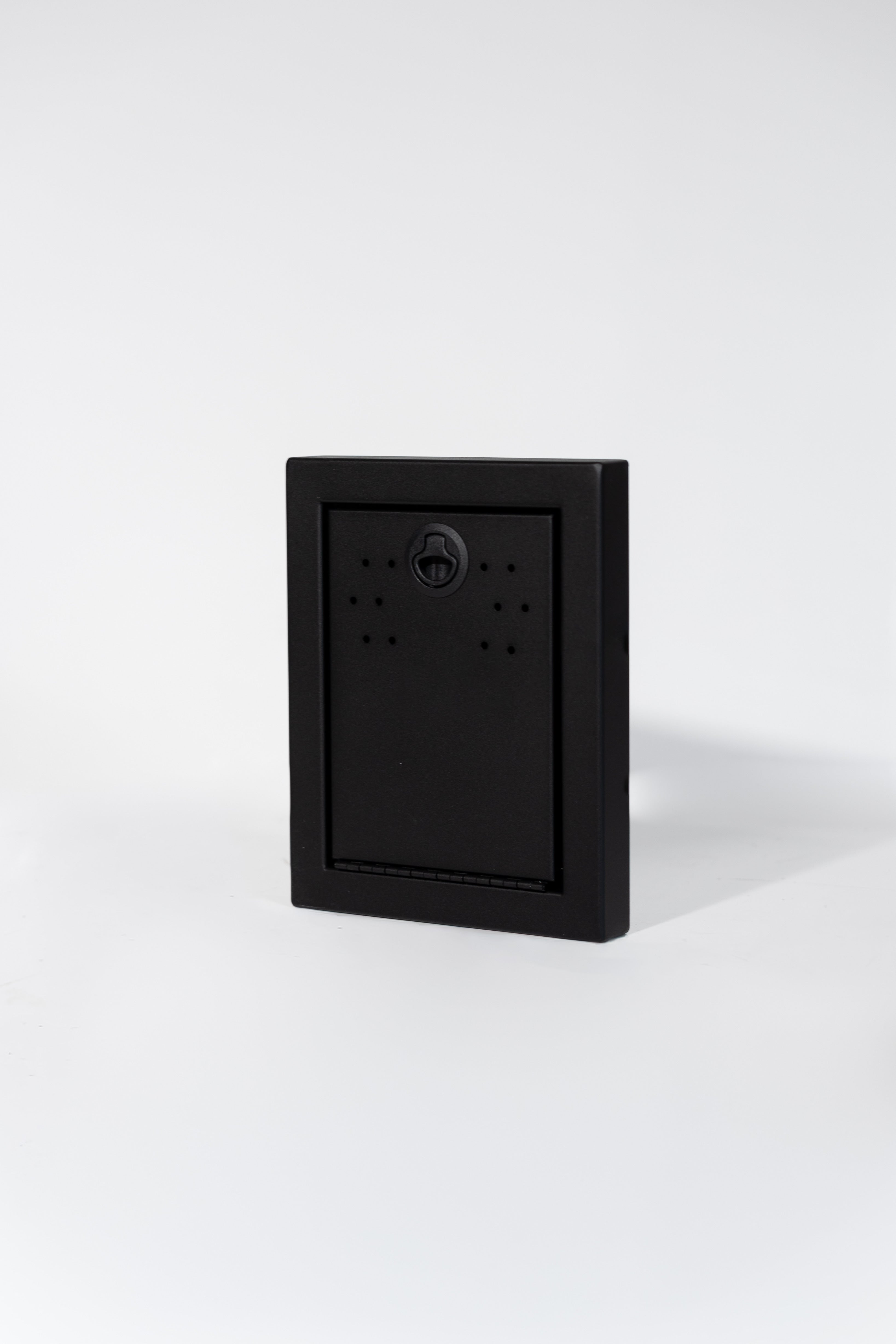 Black Powder-coated aluminum 12-inch face extension with flip-down door for Van Wife Components wheel well covers.