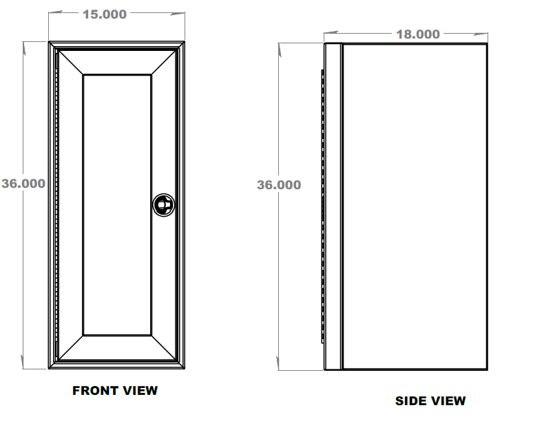 15" Single Door Base Cabinet (Shallow) - 15" x 18" x 36"
