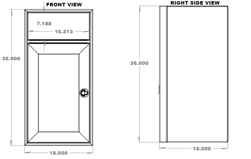 18" Sink Base - 18" x 18" x 36" (Shallow)