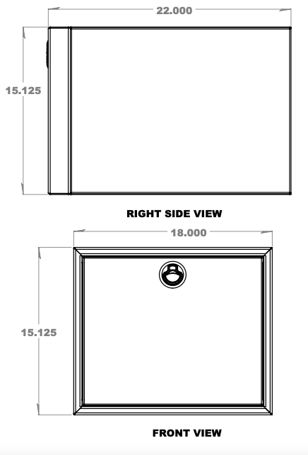 Single Drawer Cabinet - 22" x 18" x 15"