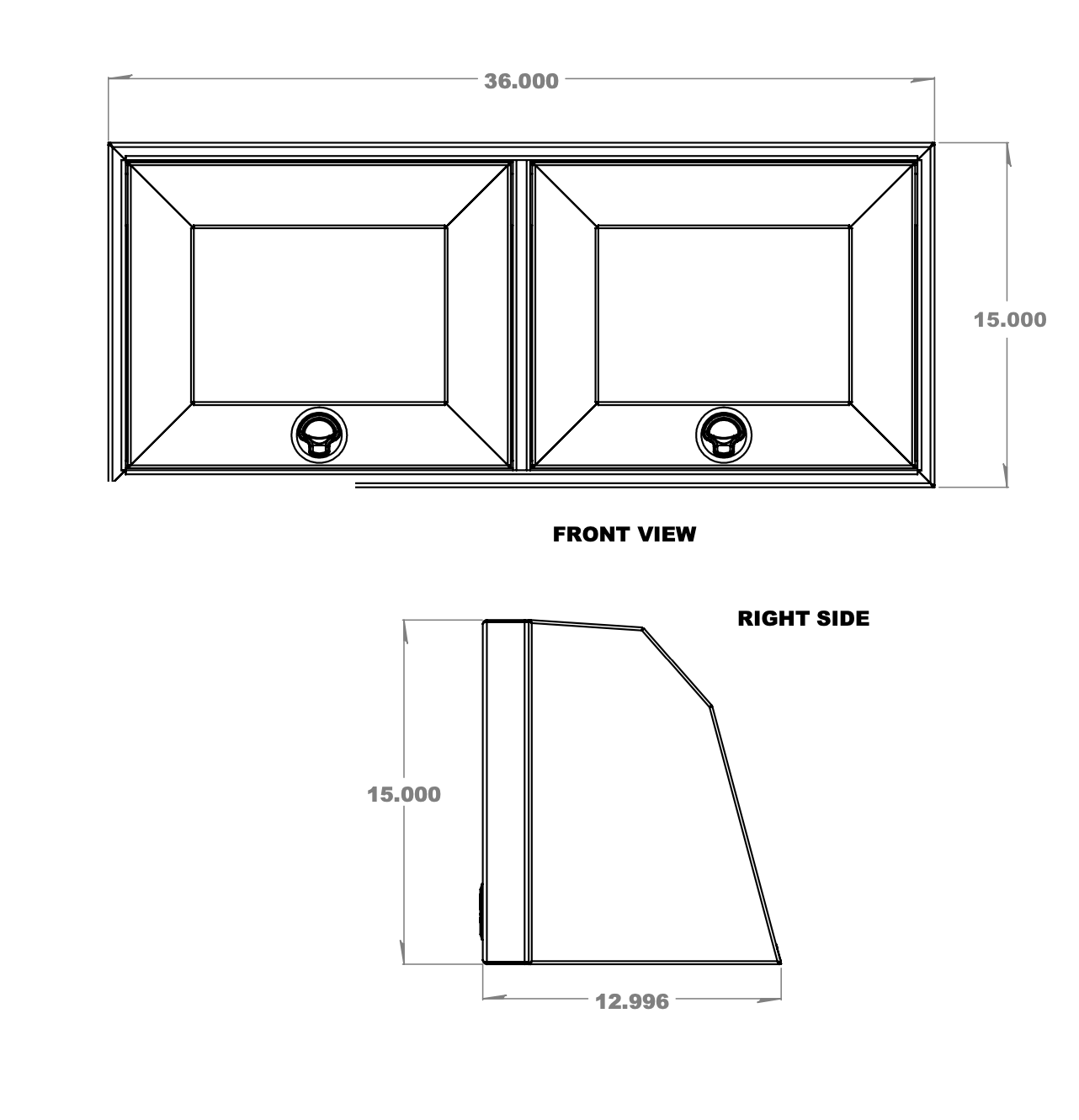 36" Aluminum Upper Van Cabinet | Van Wife Components