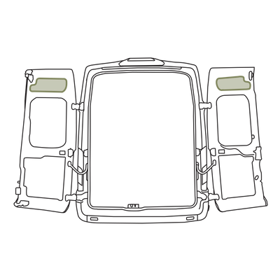 Ford Transit Upper Rear Door Storage Panels (Pair)