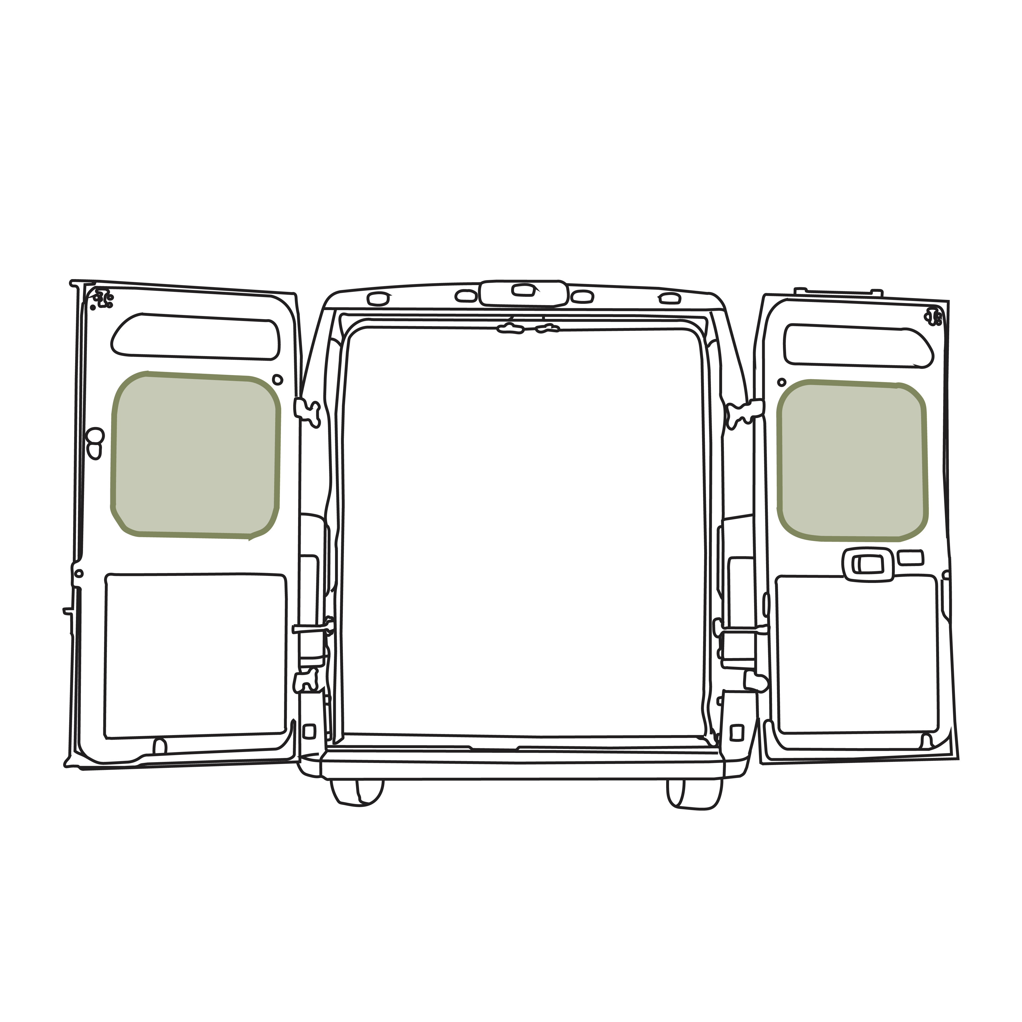 Ram Promaster Middle Rear Door Storage Panels (Pair)