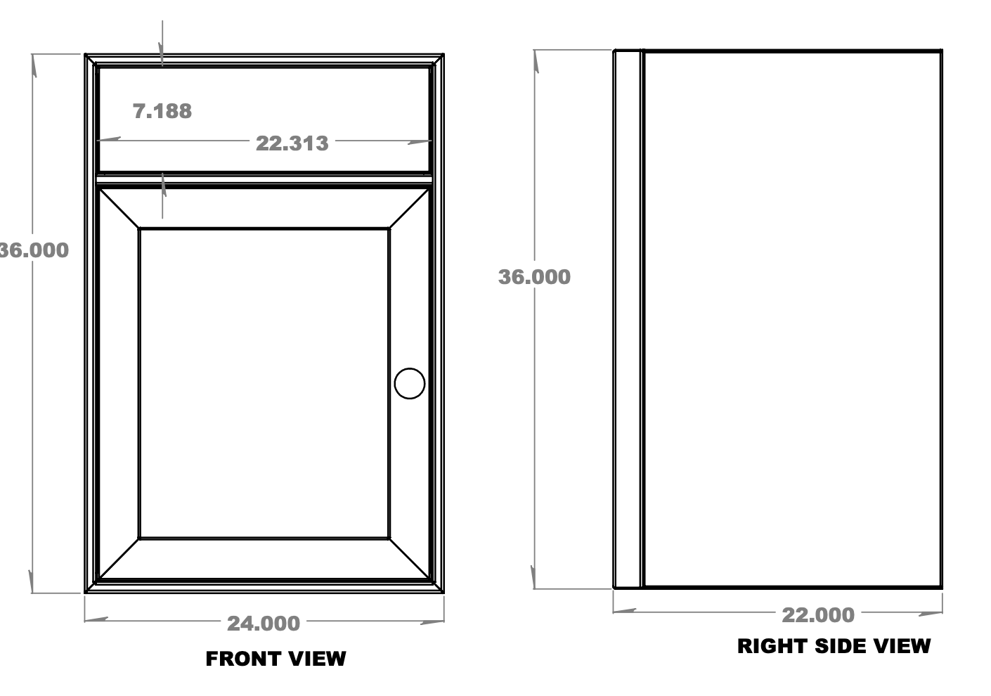 24" Aluminum Van Sink Base Cabinet | Van Wife Components
