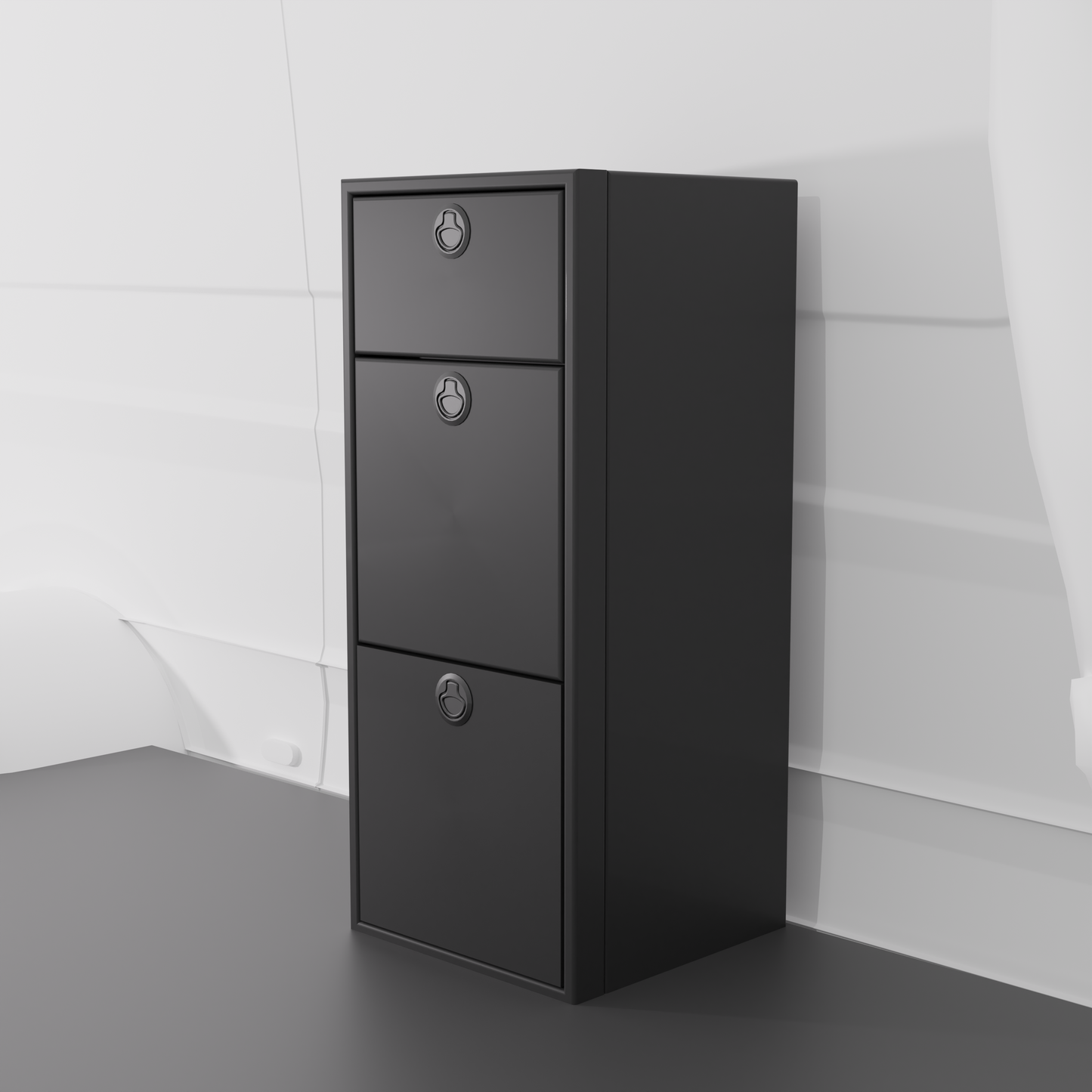 15" Three Drawer Base Cabinet: 15" Length x 18" Deep x 36" Height