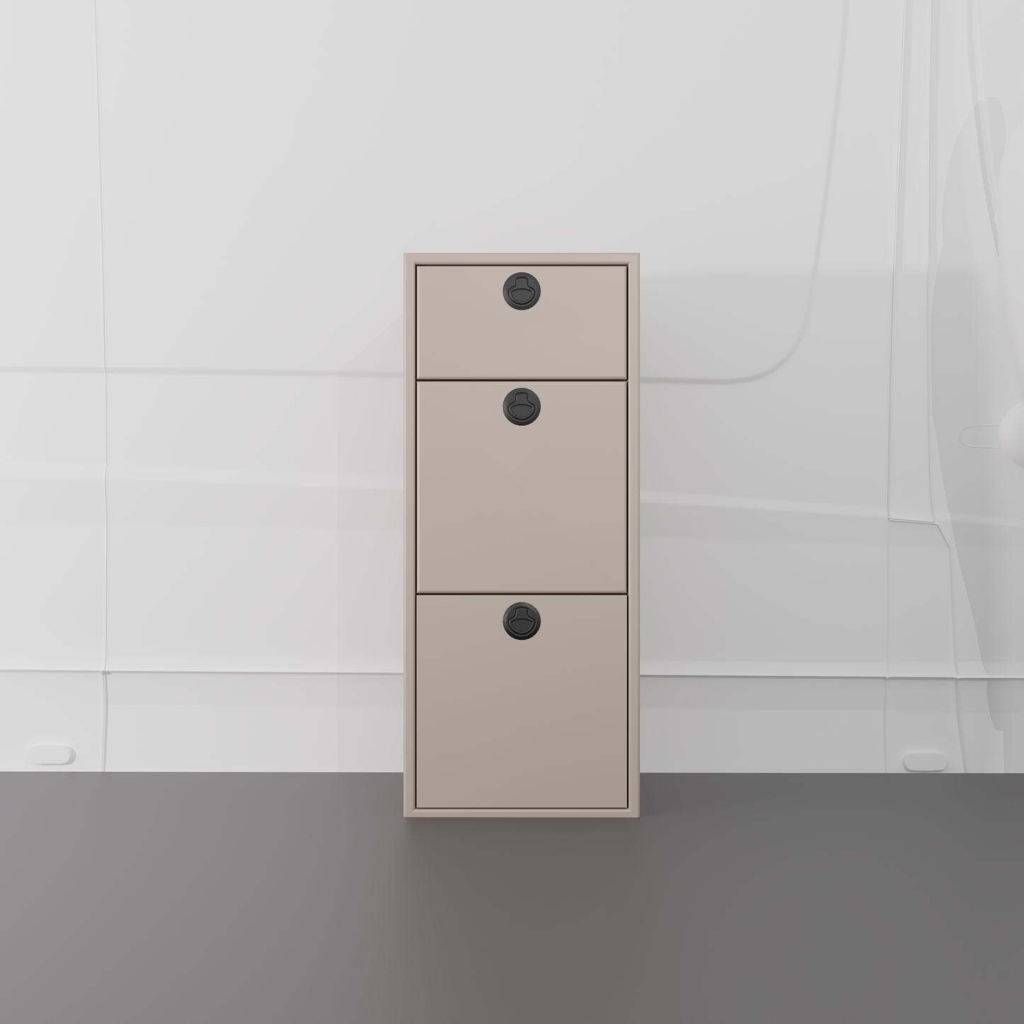 15" Three Drawer Base Cabinet: 15" Length x 18" Deep x 36" Height