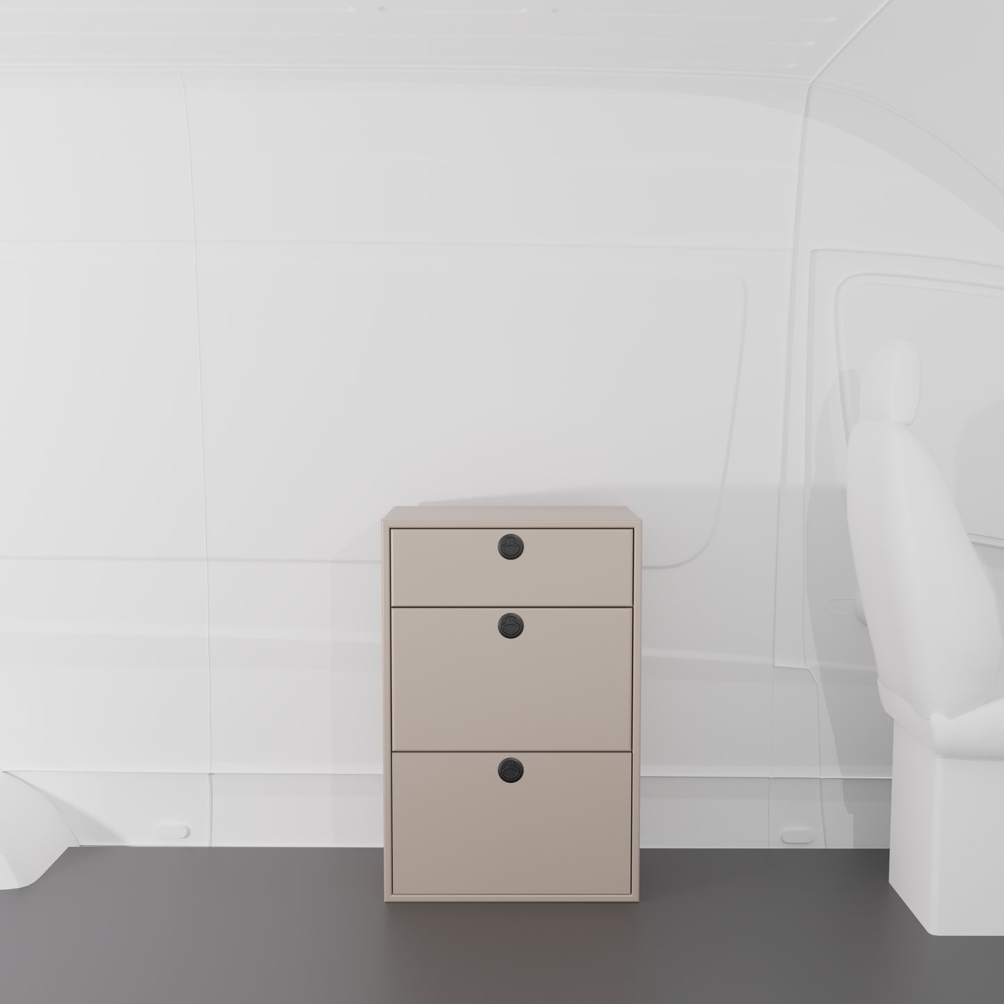 28" Three Drawer Base Cabinet - Shallow