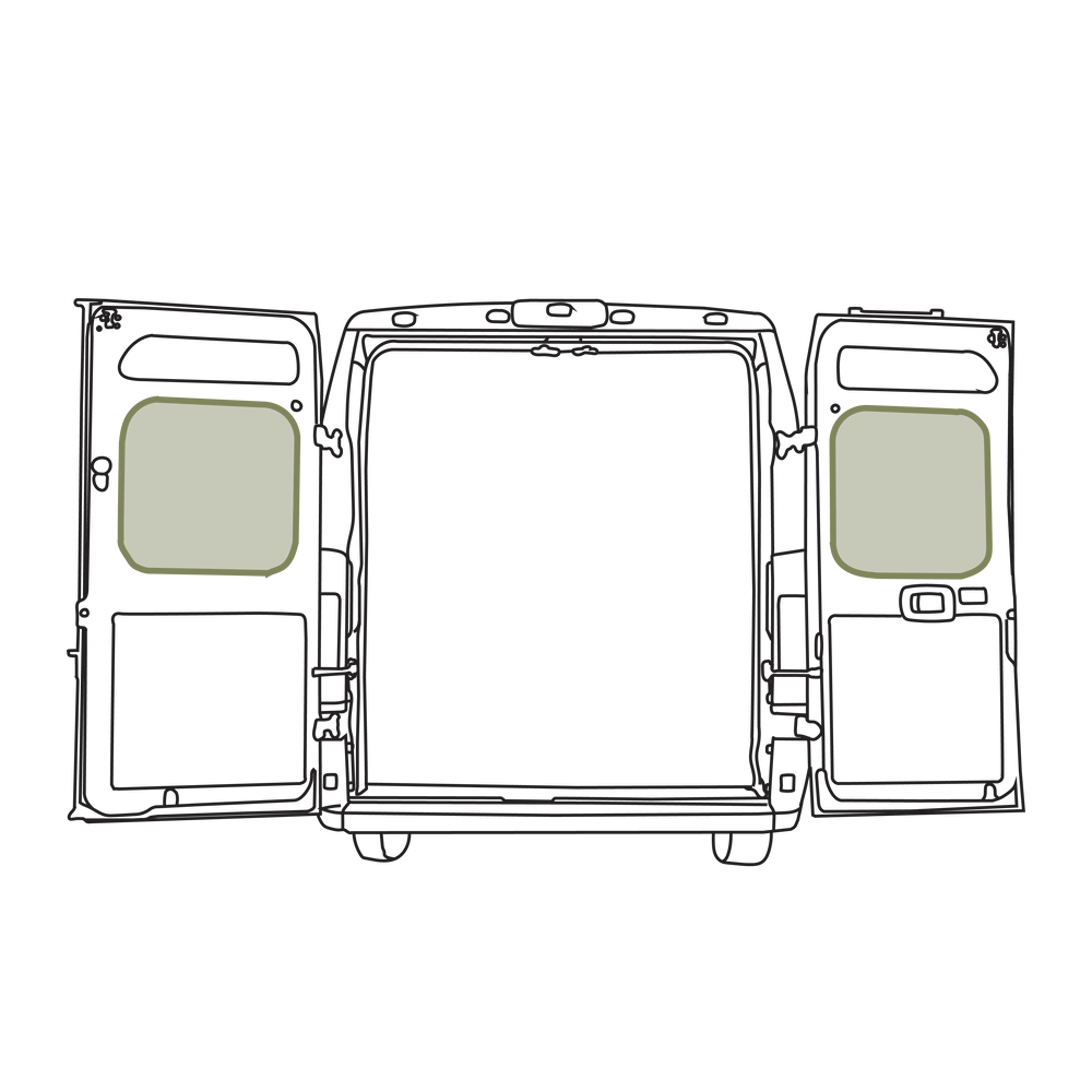 Ram Promaster Middle Rear Door Storage Panels (Pair)