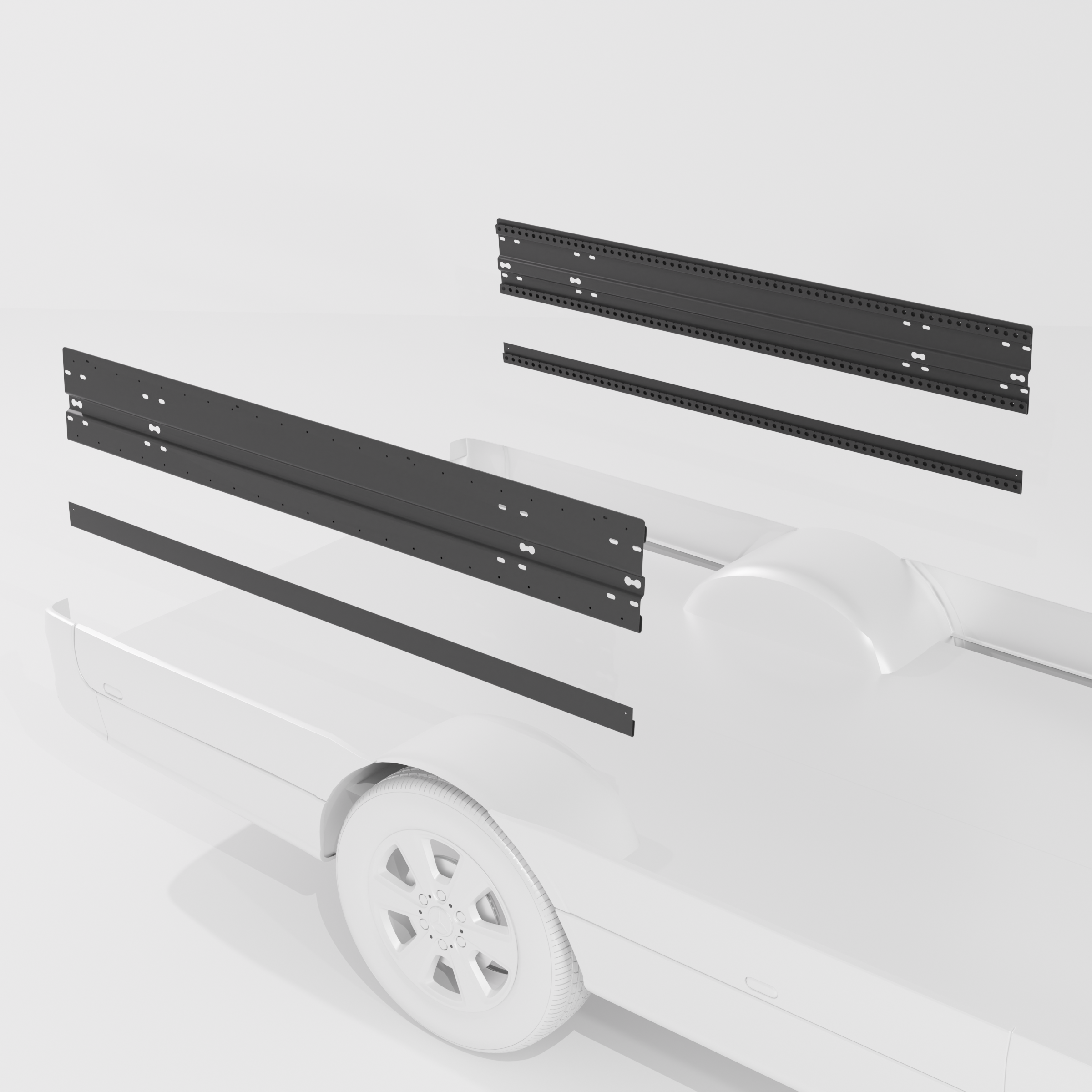 75" Double Bed Rail with Base Channel System