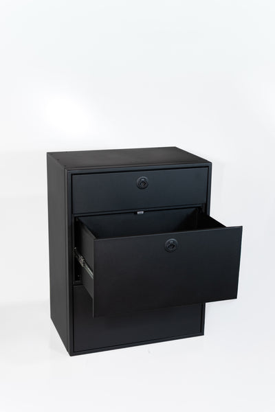 28" Three Drawer Base Cabinet (Shallow) - 28" x 18" x 36"