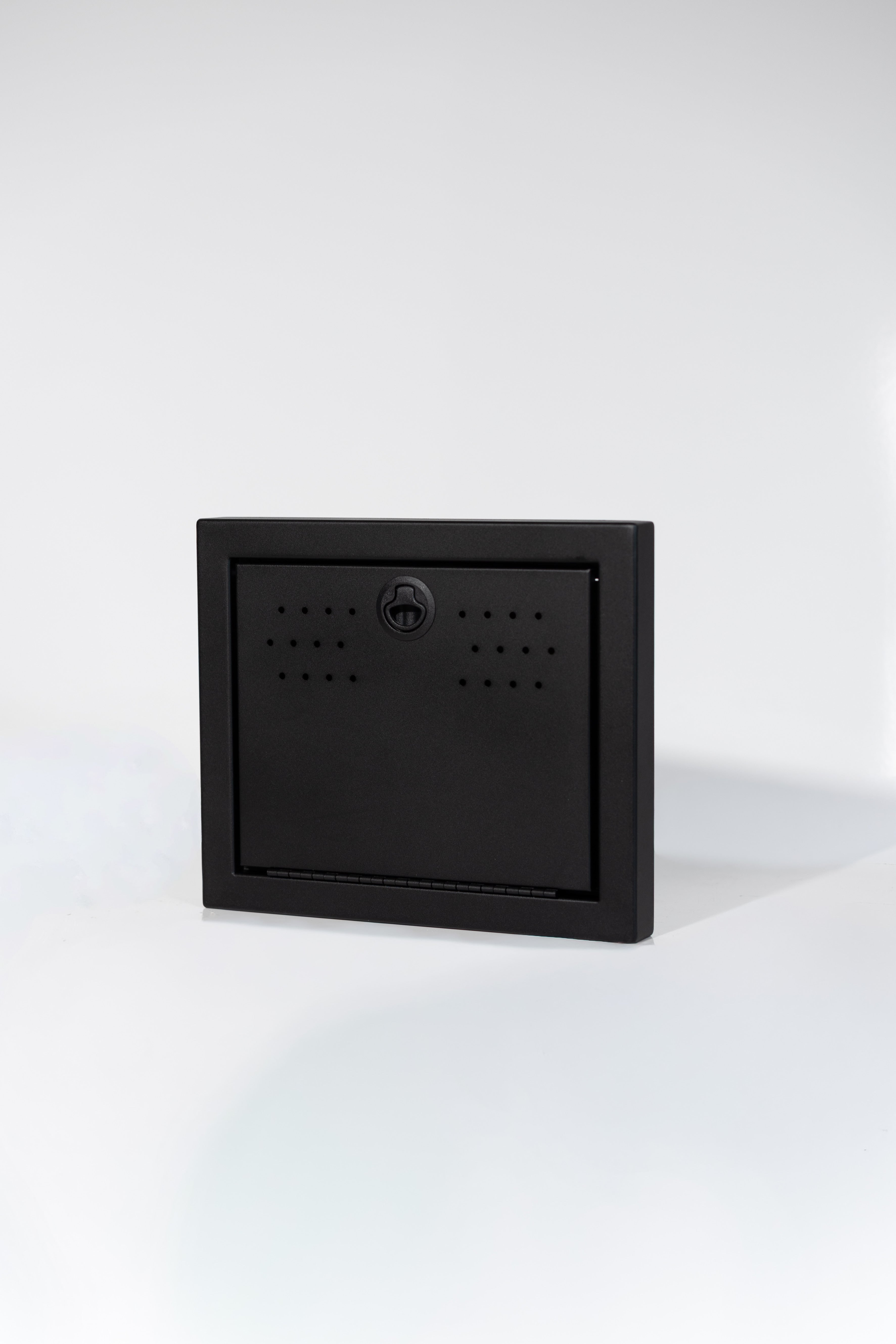 Black Powder-coated aluminum 18-inch face extension with flip-down door for Van Wife Components wheel well covers.
