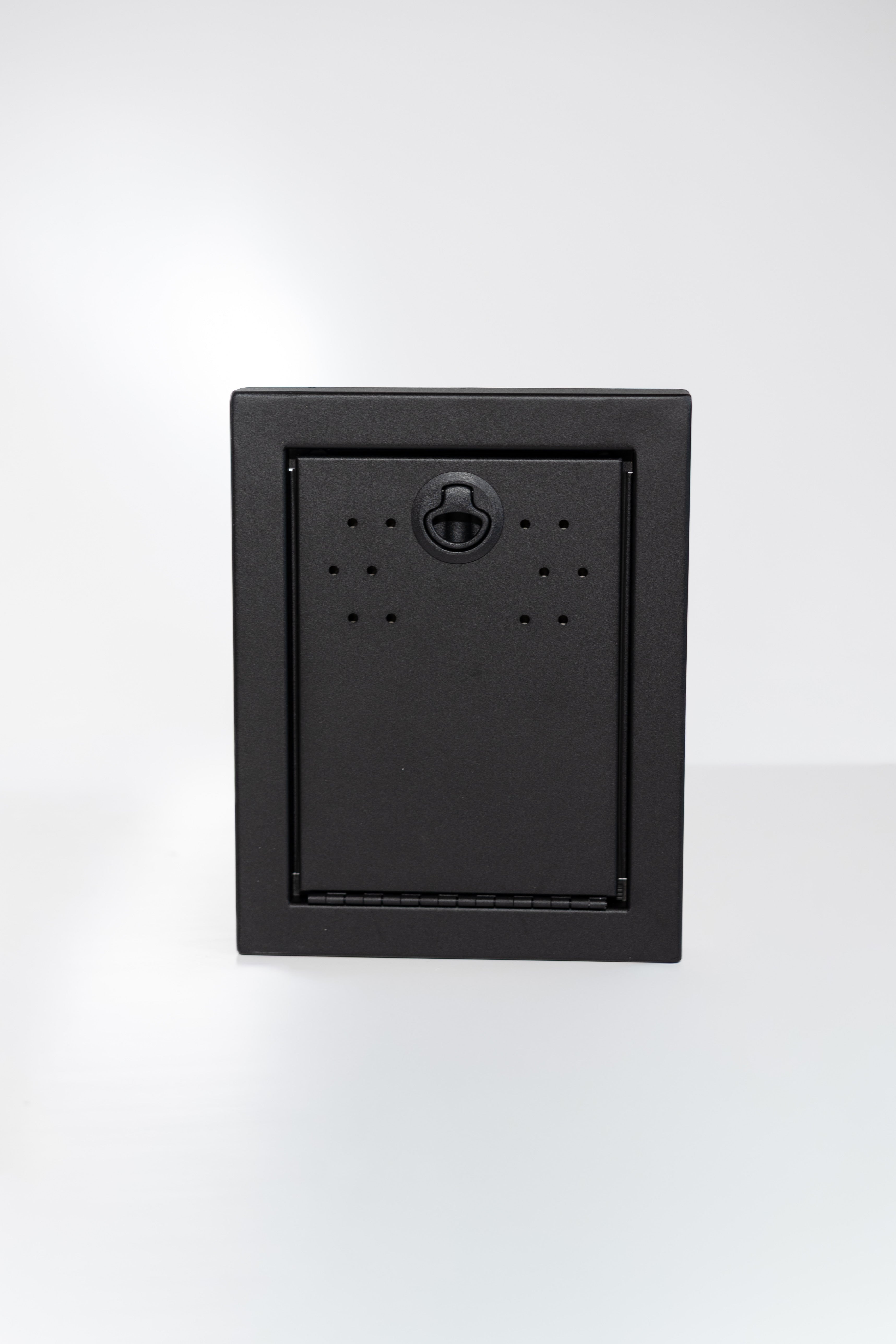 Black Powder-coated aluminum 12-inch face extension with flip-down door for Van Wife Components wheel well covers.