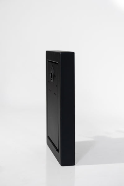 Black Powder-coated aluminum 12-inch face extension with flip-down door for Van Wife Components wheel well covers.