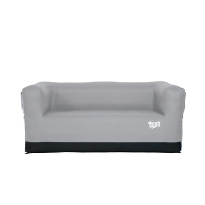 Gray Slouchcouch inflatable outdoor love seat fully inflated.