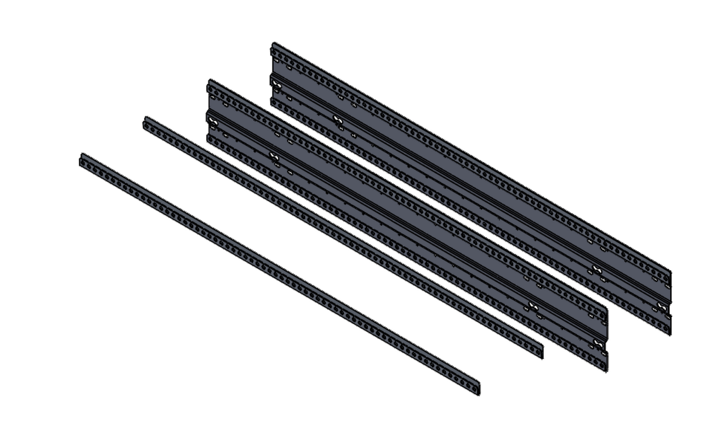 75" Double Bed Rail with Base Channel System