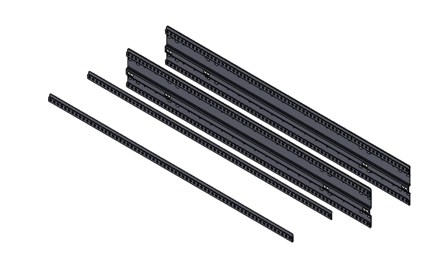 75" Double Bed Rail with Base Channel System