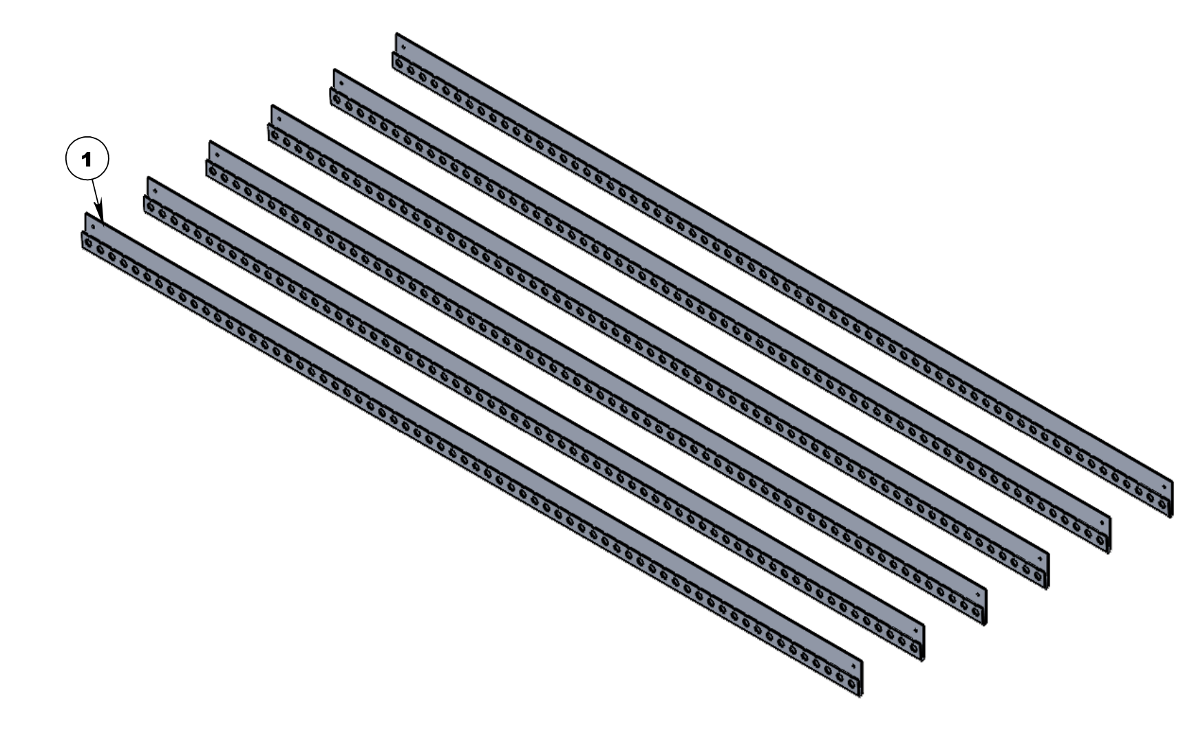 6 pieces Predrilled 75" J-Channel