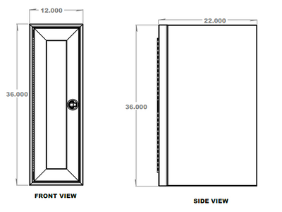 Single Door Base Cabinet - 12"x 22" x 36"