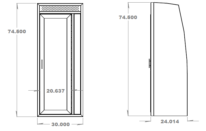 30" Shower Reverse Door