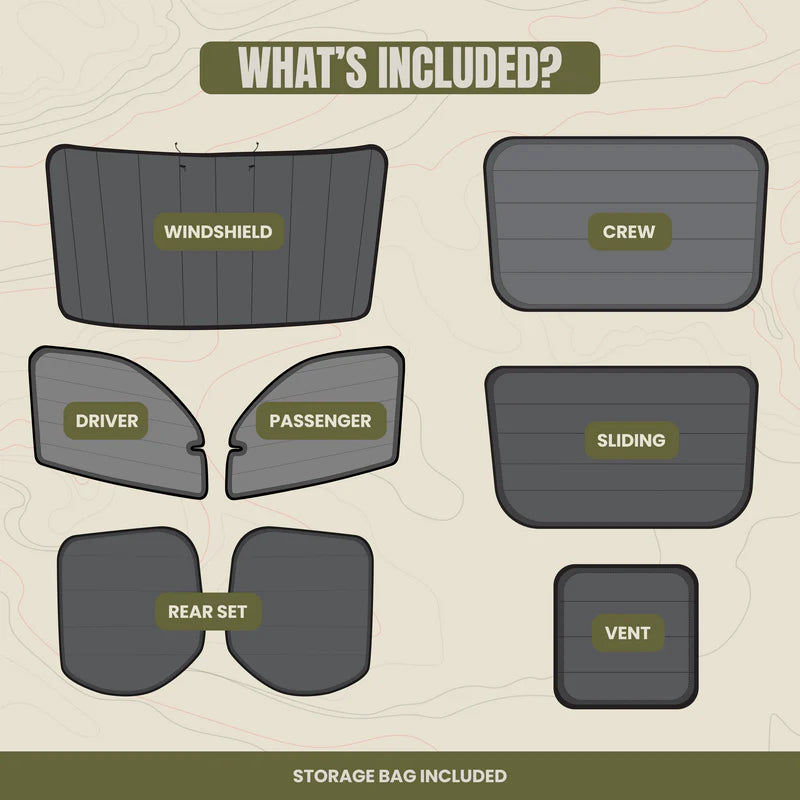 Ford Transit Full 8-Piece Window Cover Set