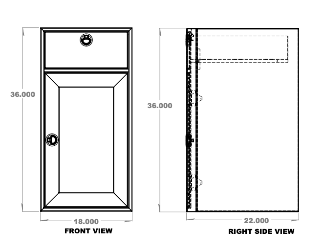 18" Base One Door and One Drawer