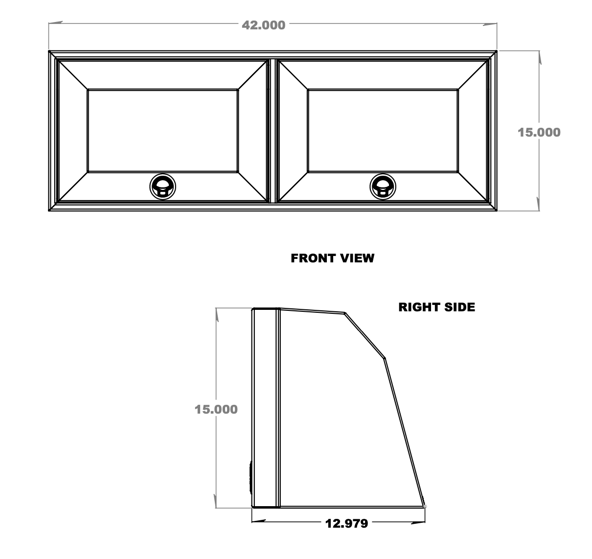 42" Aluminum Upper Van Cabinet | Van Wife Components
